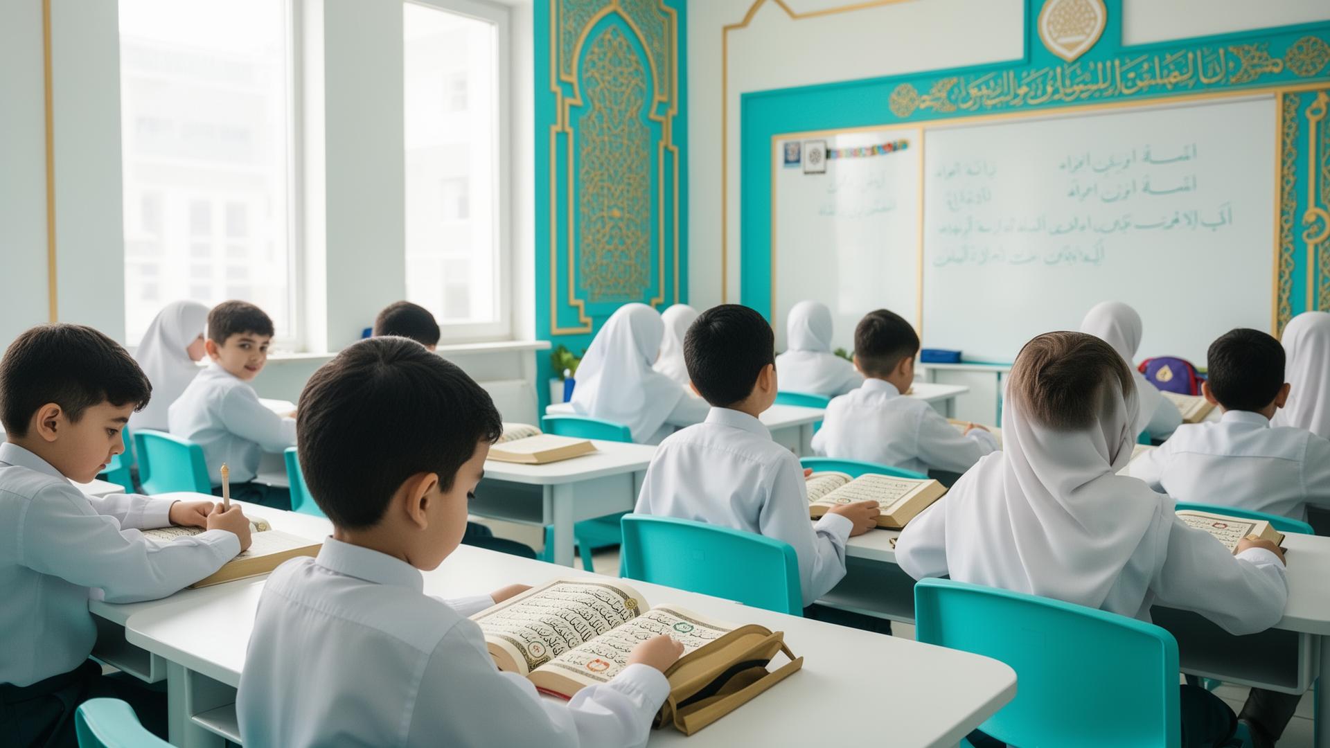 Murid Sekolah Ibnu Jarir belajar Al-Qur'an